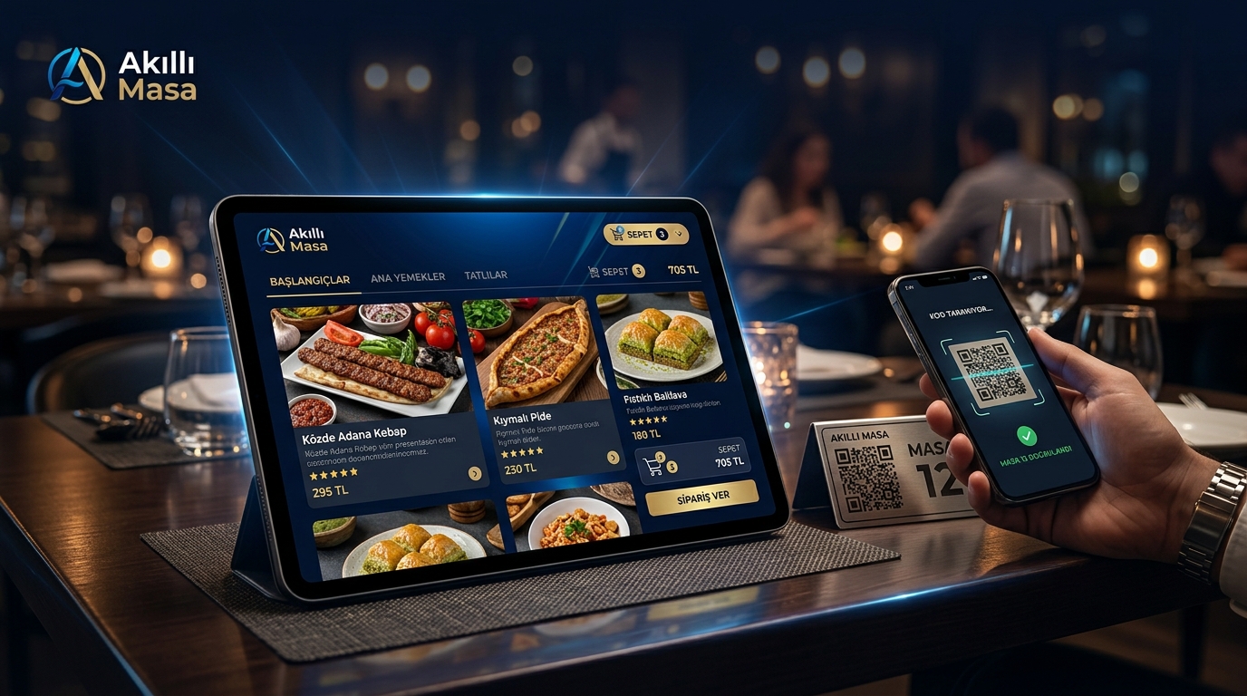 Akıllı Masa Dijital Sipariş Sistemi – Tablet ve Telefon Arayüzü
